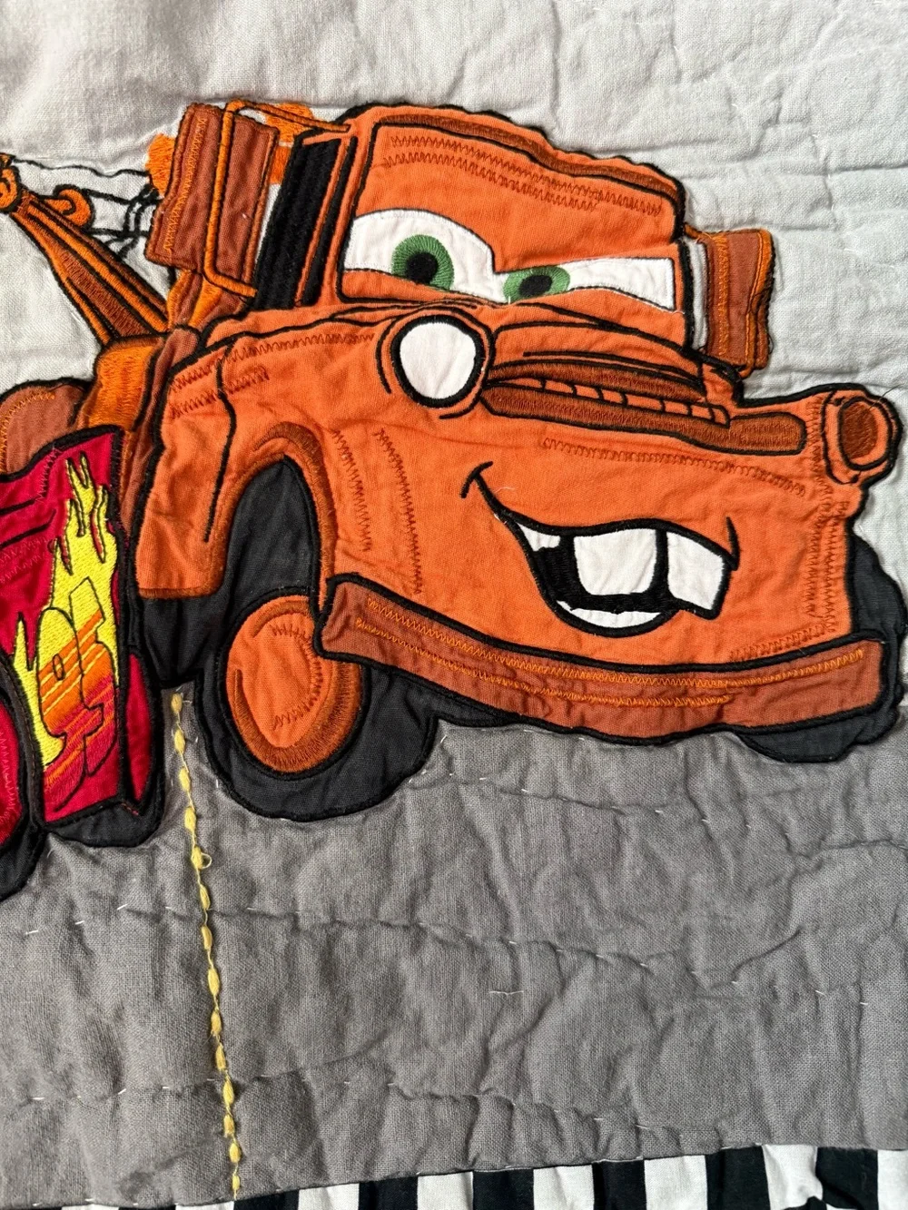 Pottery Barn Cars Lightning McQueen Red & Orange Quilted Pillowcase “RARE”
